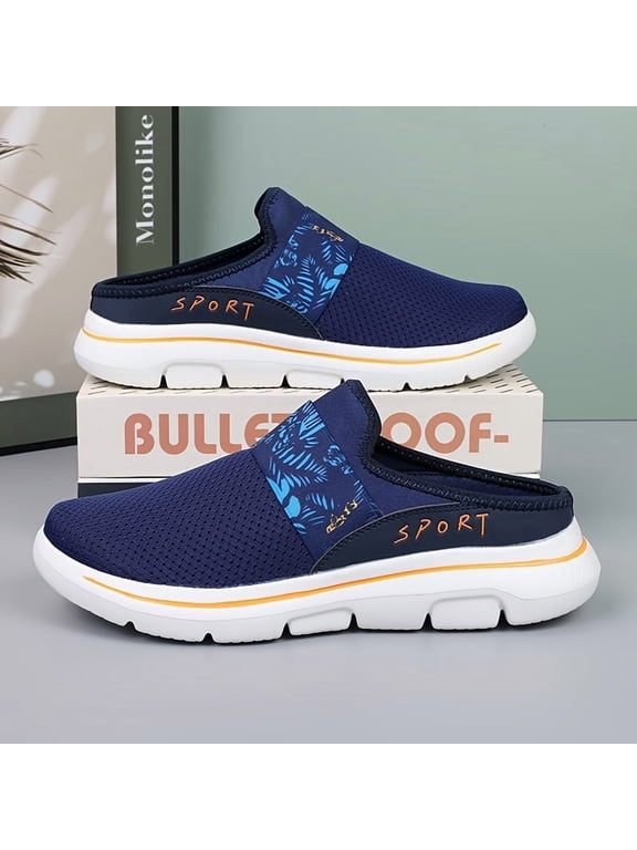 Allseason Large Size Men'S Half Slipper Fashion Casual Shoes Comfortable Breathable Ultra-Light Indoor Outdoor Mule Shoes