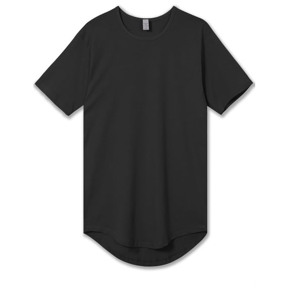 Allsense Men's Hipster Long T-Shirt - Drop-Cut Curved Hem Tee