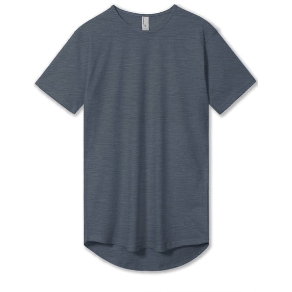 Allsense Men's Lightweight Color Longline Modern Fit T-Shirt Short Sleeve H.Denim 2XL