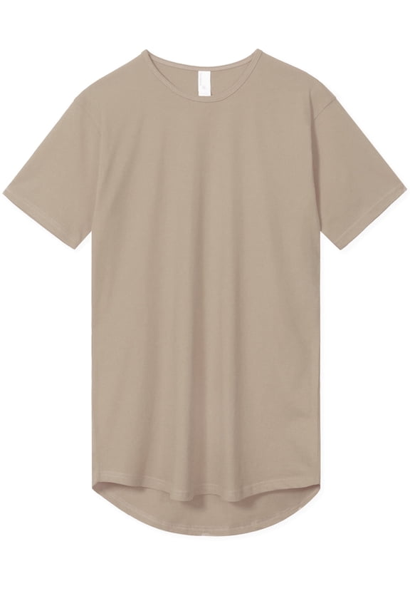 Men's Lightweight Color Longline Modern Fit T-Shirt Short Sleeve Ivory M