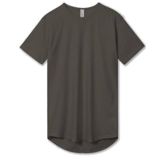 Allsense Men's Lightweight Color Longline Modern Fit T-Shirt Short Sleeve Warmgrey M