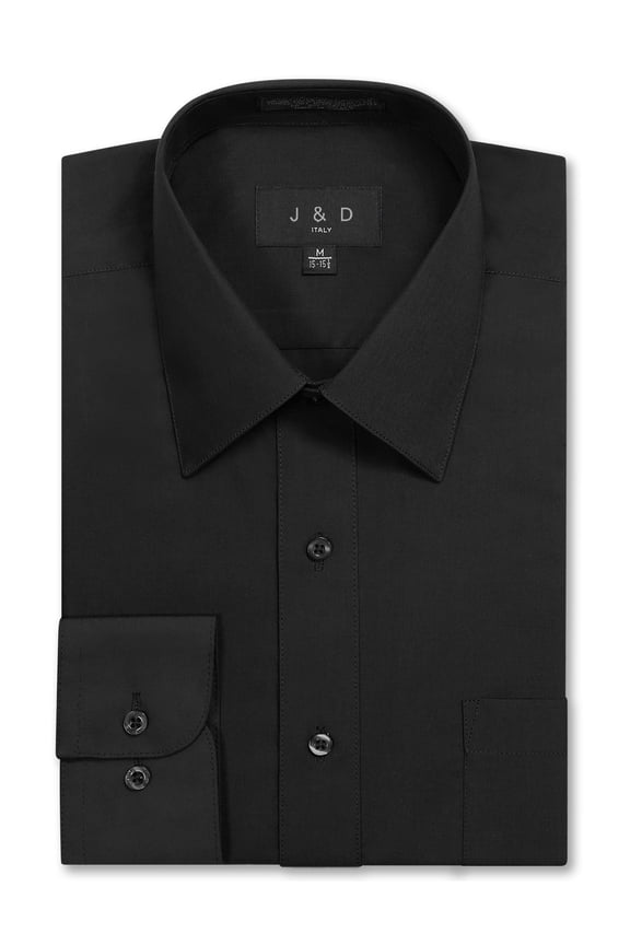 Men's Regular-Fit Long-Sleeve Dress Shirt, Black, 2X-Large