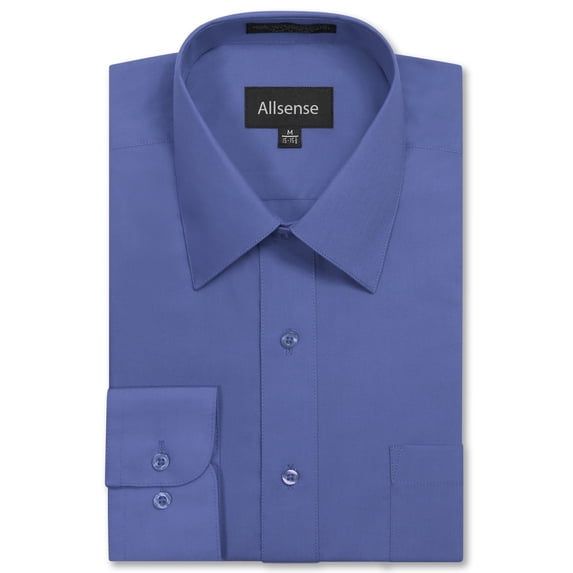Allsense Men's Regular-Fit Long-Sleeve Dress Shirt, French Blue, 4X-Large