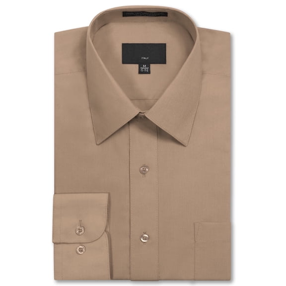 Allsense Men's Regular-Fit Long-Sleeve Dress Shirt, Khaki, 2X-Large