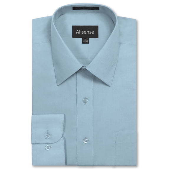 Allsense Men's Regular-Fit Long-Sleeve Dress Shirt, Sky Blue, 3X-Large
