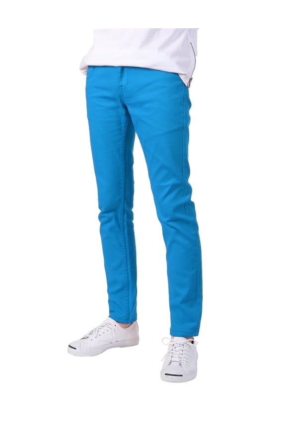 x Victorious Men's Casual Skinny Fit Twill Jeans, Turquoise, 30" Waist x 32" Length
