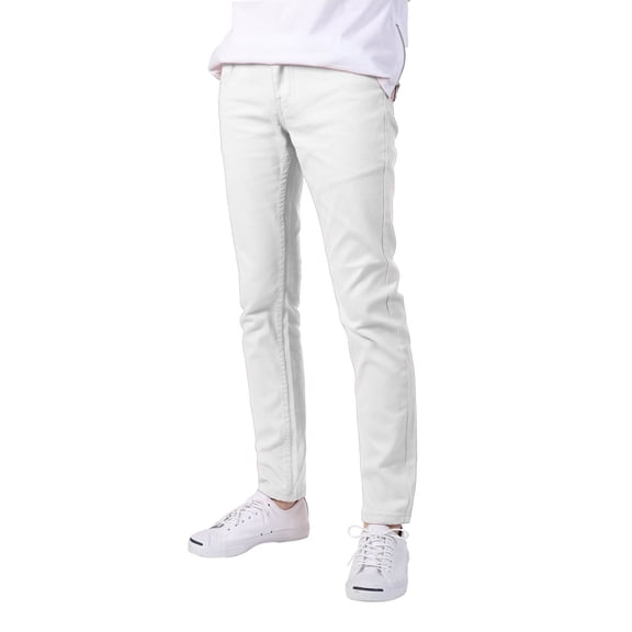 Allsense x Victorious Men's Casual Skinny Fit Twill Jeans, White, 38" Waist x 30" Length