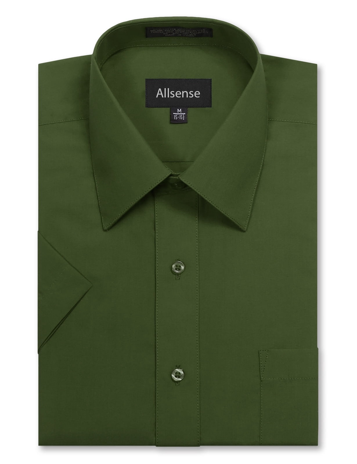 dark olive green dress shirt The Kelce Solid Dark Olive Green S / Solid Dark Olive Green