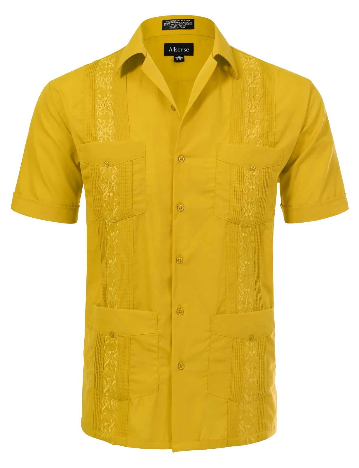 Best Deal for Guayabera Shirts for Men, Yellow Shirt Men Burgundy Dress