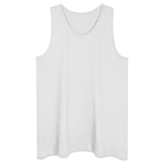 Allsense Men's Sleeveless Tank Top - Lightweight Casual Shirt, White, Medium