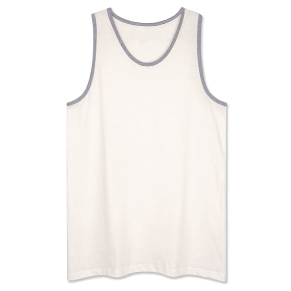Allsense Men's Sleveeless Tank Top - Two-Tone Beach Shirt, Vintage White/Grey 2X-Large