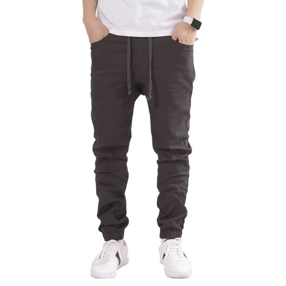 Allsense x Victorious Men's Slim-Fit Twill Drop-Crotch Jogger Pants, Charcoal Grey, 5XL