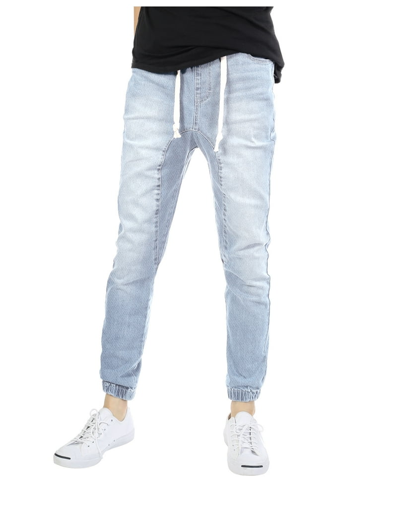 Allsense Men's Slim Fit Washed Denim Joggers, Up to 5XL