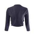 thumbnail image 1 of ALLSENSE Women's 3/4 Sleeve Open Front Bolero Shrug Cardigan, Navy Blue, Medium, 1 of 6