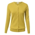 thumbnail image 1 of Allsense Women's Long-Sleeve Lightweight Crewneck Cardigan Sweater, Baby Yellow, X-Large, 1 of 1