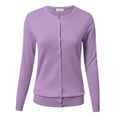 thumbnail image 1 of Allsense Women's Long-Sleeve Lightweight Crewneck Cardigan Sweater, Lavender Purple, Small, 1 of 1