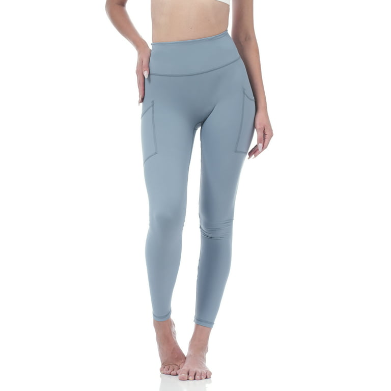 Allsense Women's Seamless Full Length High Waist Leggings with Pockets Yoga  Cobalt Blue Small 