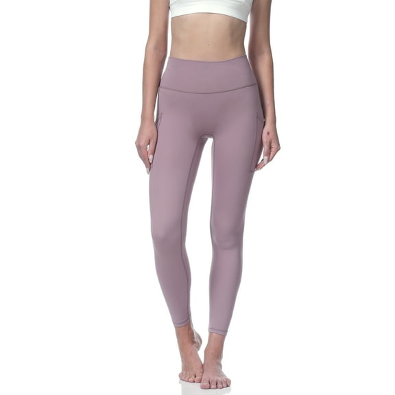 Allsense Women's High-Waited Leggings - Tummy Control with Zipper Pocket, Dusty Fuchsia, Large