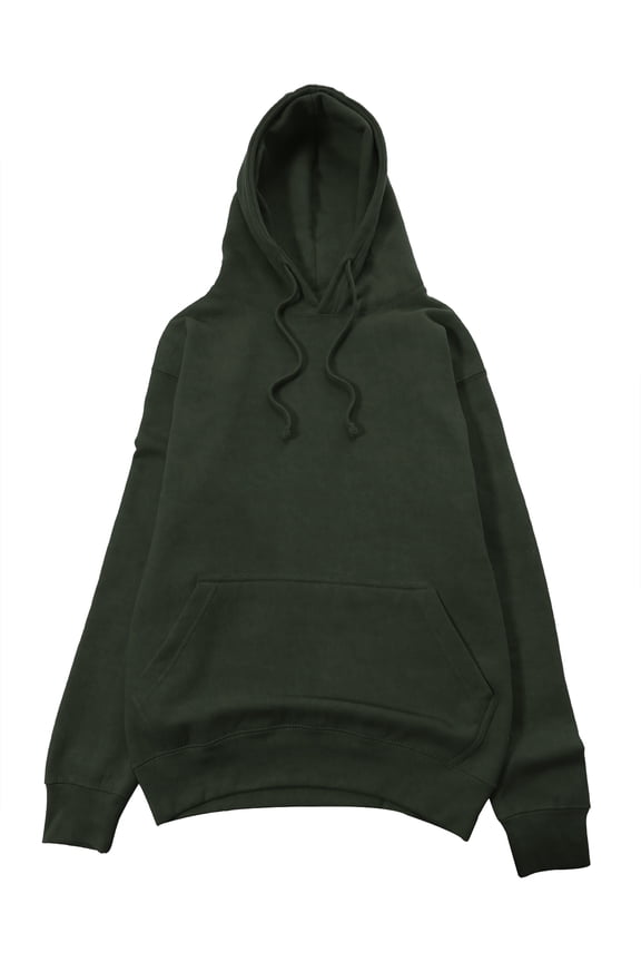 x AMS Men's Basic Pullover Hoodie Solid Fleece Sweatshirt with Pocket, Forest Green, Small