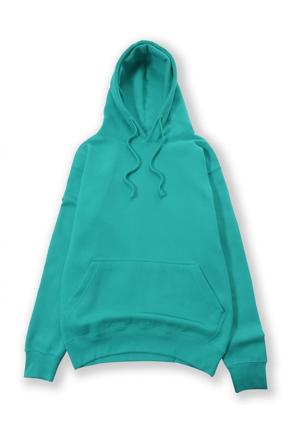 x AMS Men's Basic Pullover Hoodie Solid Fleece Sweatshirt with Pocket, Teal, Small