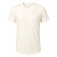 thumbnail image 1 of Allsense x FXN Men's Scallop Curved Hem Short Sleeve Crewneck T-Shirt, Ivory, X-Large, 1 of 2