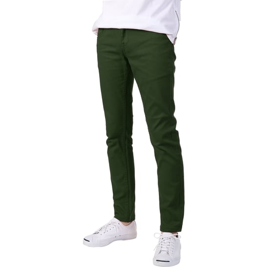Allsense x Victorious Men's Casual Skinny Fit Twill Jeans, Olive Green, 42" Waist x 30" Length
