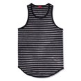 thumbnail image 1 of Allsense x Victorious Men's Striped Tank Top Curved Hem Sleeveless Muscle Shirt, Black, Small, 1 of 1