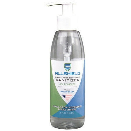 Allshield 2258 Hand Sanitizer,8 Oz. Size