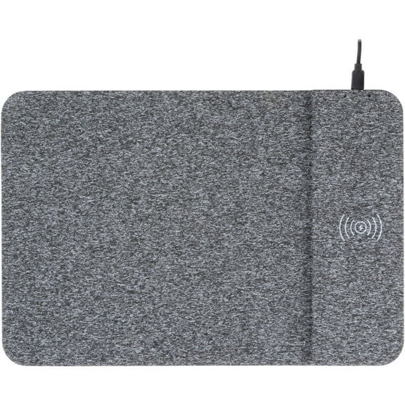 Allsop PowerTrack Plush Foam Non-Skid Wireless Charging Mouse Pad Gray (32304)
