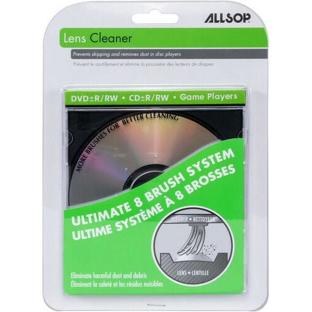 Allsop 56500 CD/DVD Laser Lens Cleaner With 8 Brushes [New Cleaner