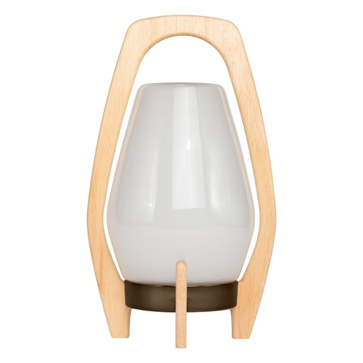 Deep Bronze Wood and Glass Portable LED Lantern