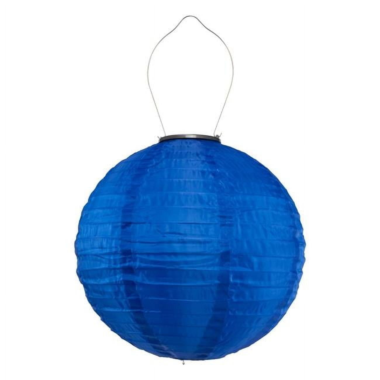 Cerulean Blue 12" Nylon Solar Lantern with LED Light