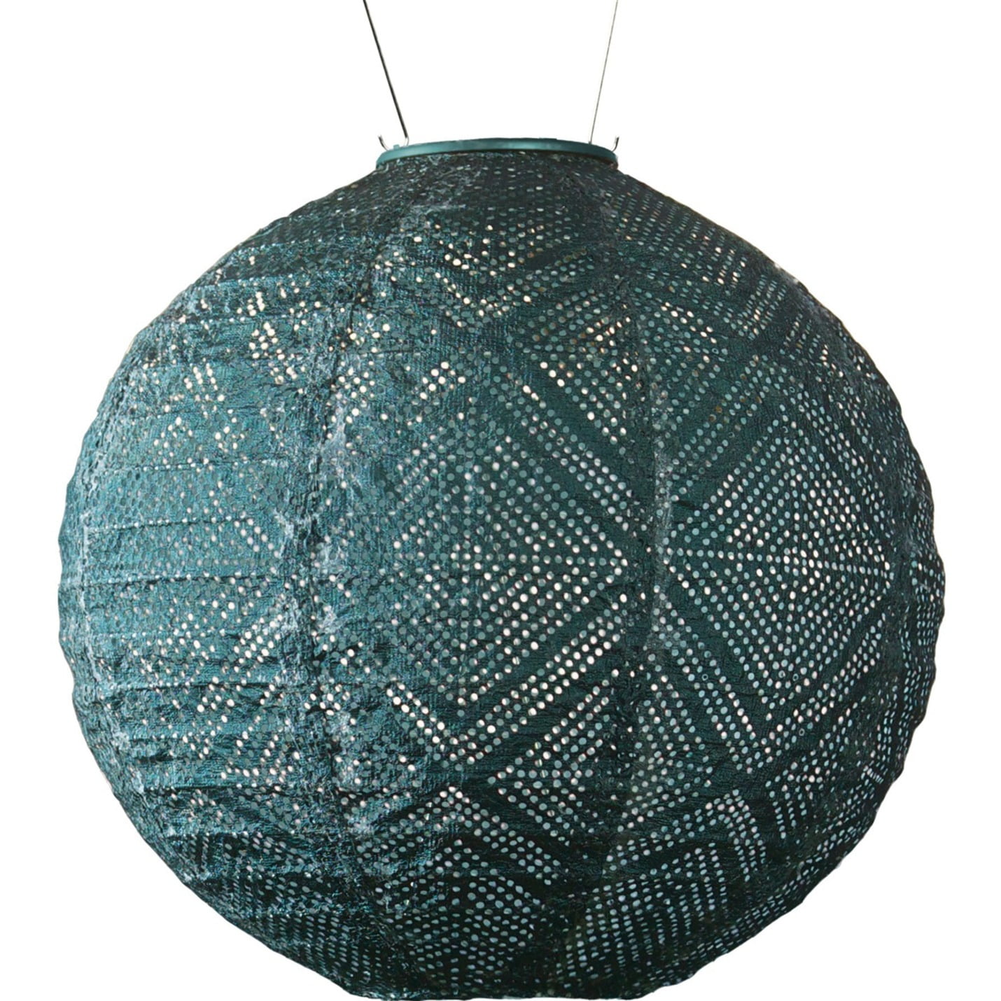 Stella Boho Solar-Powered Outdoor Lantern, 12" Matte Ink