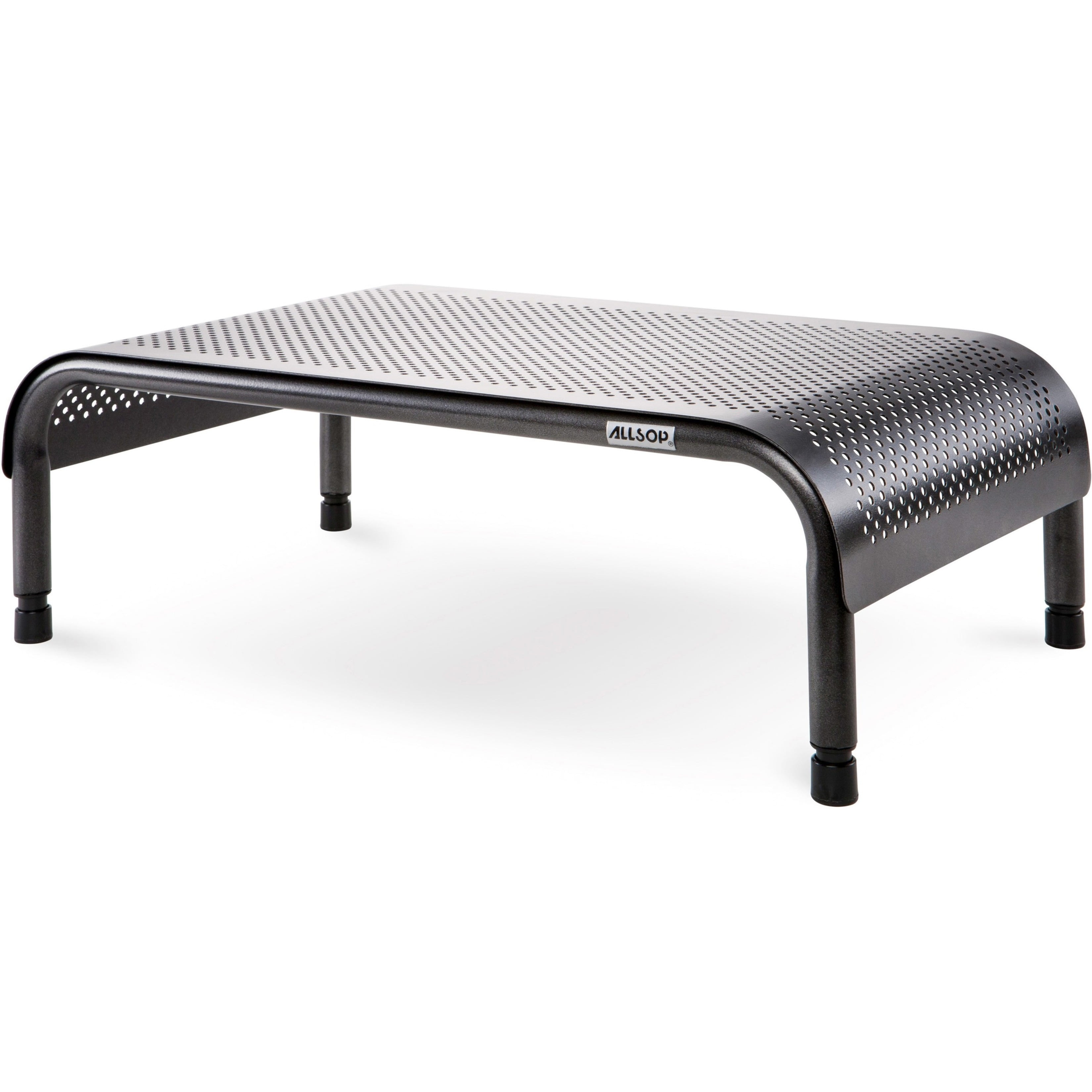 Black Adjustable Height Metal Monitor Stand with Powder Coated Finish