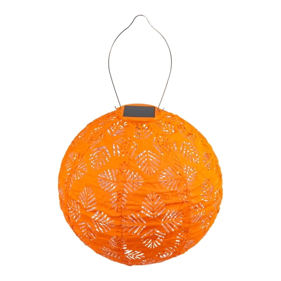 Allsop Soji Stella - Brights Geo Palm - 12" Outdoor Solar Lantern - Clementine