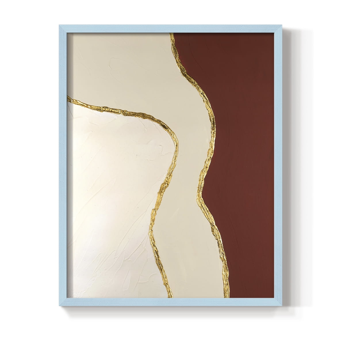 Allspice II Framed Print in Blue Solid Wood Framed Print No Nail Hanging