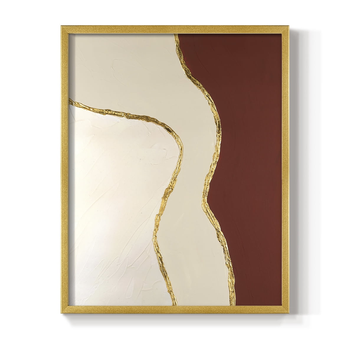 Allspice II Framed Print in Gold Solid Wood Framed Print No Nail Hanging