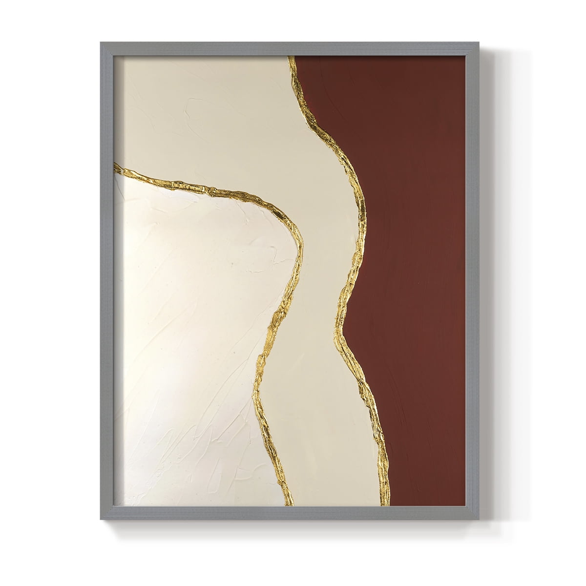 Allspice II Framed Print in Gray Solid Wood Framed Print No Nail Hanging