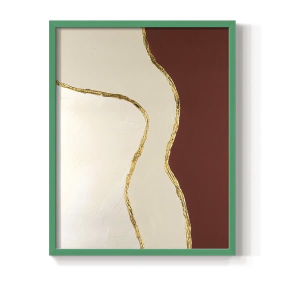 Allspice II Framed Print in Green Solid Wood Framed Print No Nail Hanging