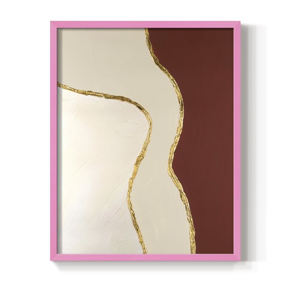 Allspice II Framed Print in Pink Solid Wood Framed Print No Nail Hanging