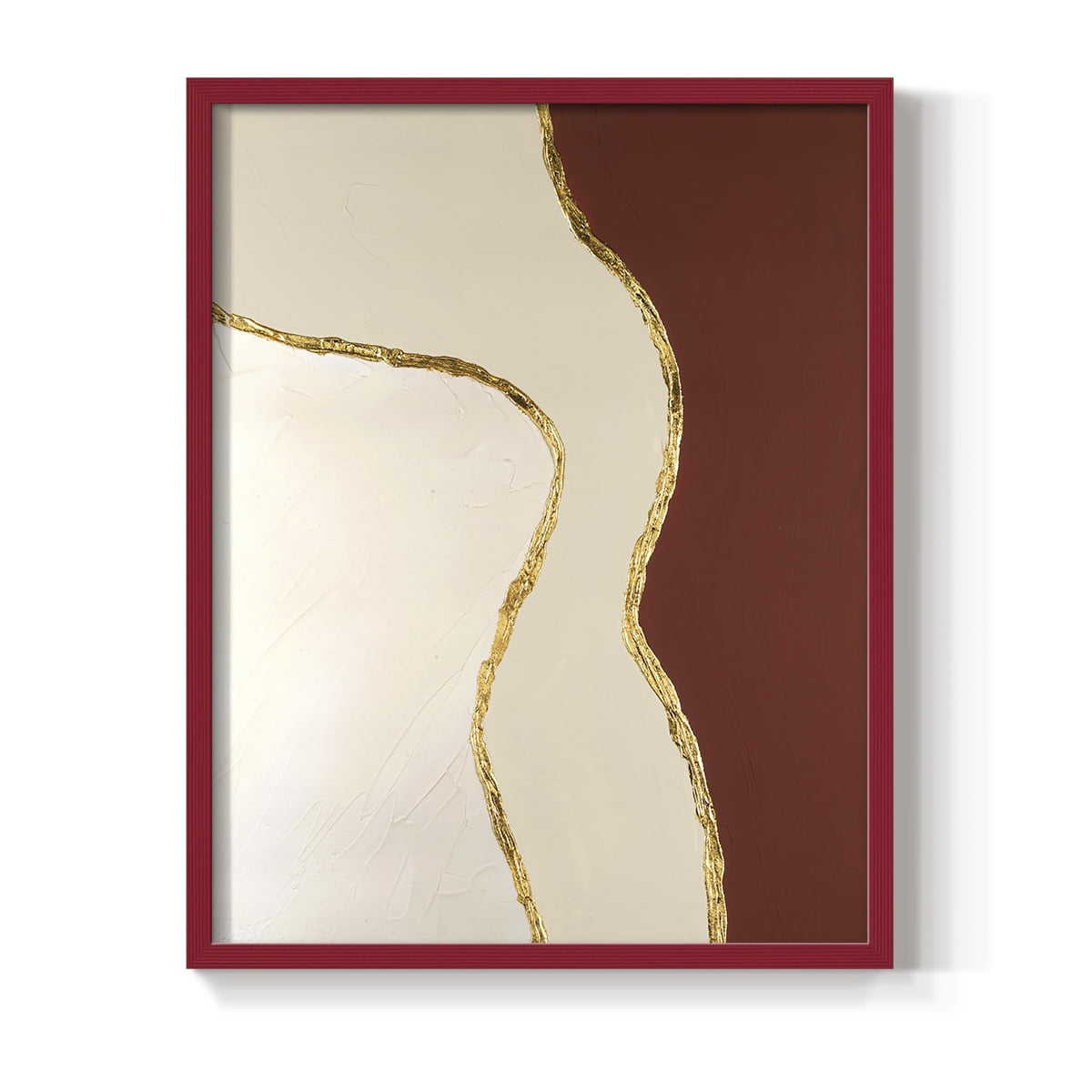 Allspice II Framed Print in Red Solid Wood Framed Print No Nail Hanging