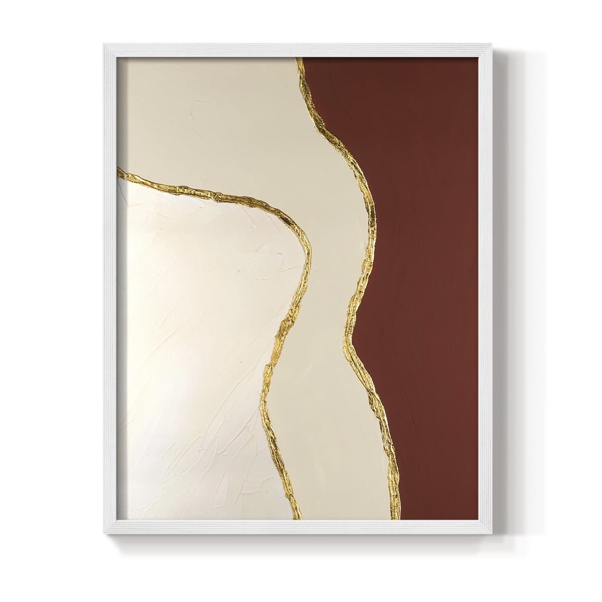 Allspice II Framed Print in White Solid Wood Framed Print No Nail Hanging