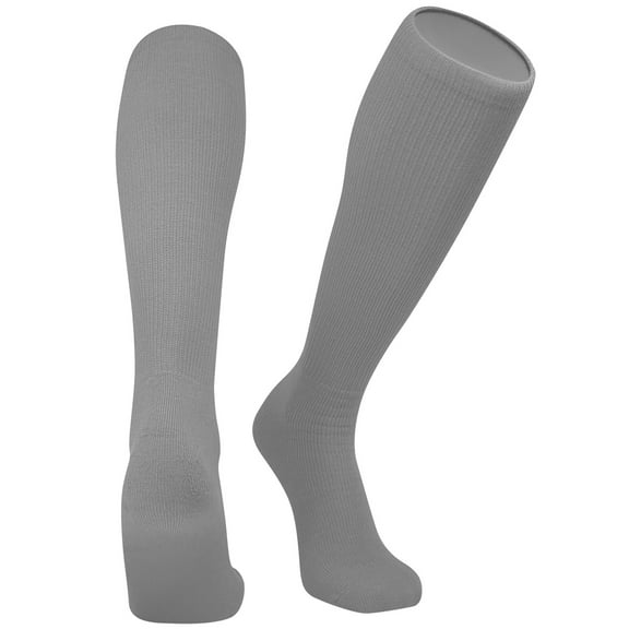 Allsport Football, Soccer, Baseball Knee High Athletic Tube Socks - Silver