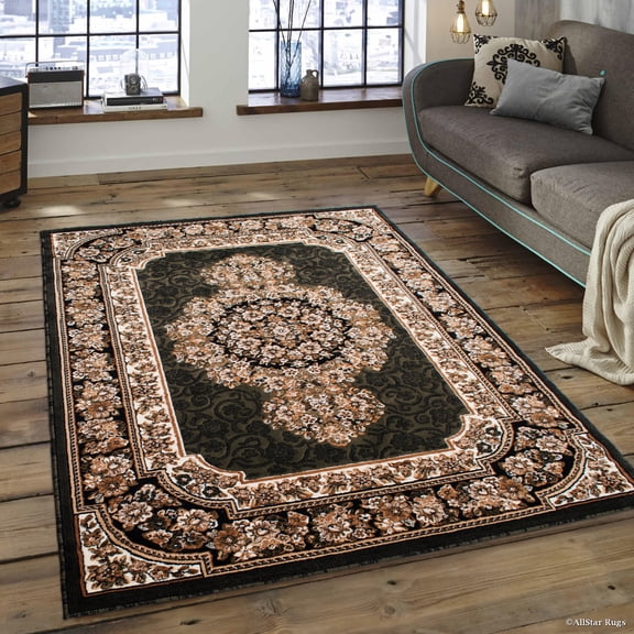Allstar 5x7 Traditional Area Rug in Sage with Berber French Aubusson design (5' 2" x 7' 1")