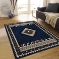 thumbnail image 1 of Allstar 5x7 Tribal Area Rug in Blue with Ivory Cherokee Shamanic Eye design (5' 2" x 7' 1"), 1 of 6