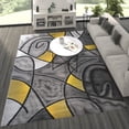 thumbnail image 1 of Allstar 8x10 Modern Area Rug in Yellow with Charcoal Grey Abstract Mosaic Curve design (7' 9" x 9' 8"), 1 of 6