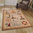 thumbnail image 1 of Allstar African Contours Collection Boats Area Rug (5' 2" x 7' 1"), 1 of 7