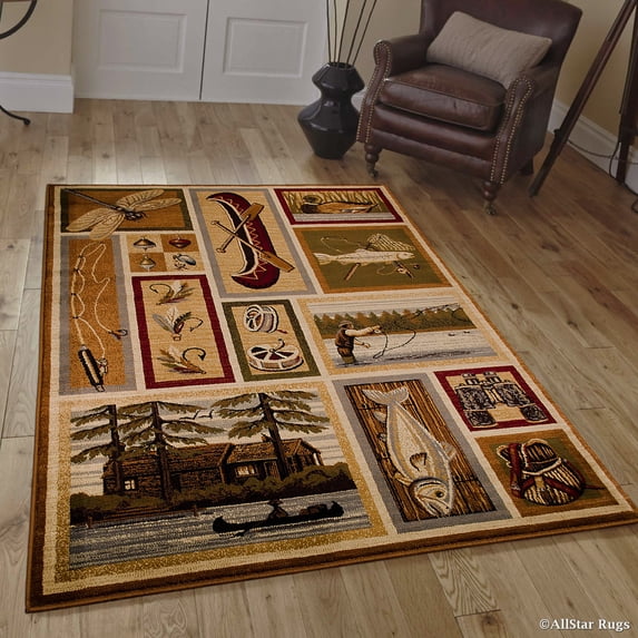 Allstar African Contours Collection Prints Area Rug (3' 9" x 5' 1")