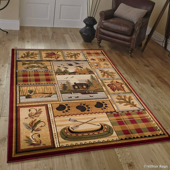 Allstar African Contours Collection Prints Area Rug (3' 9" x 5' 1")