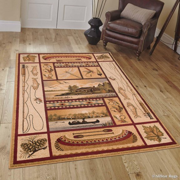 Allstar African Contours Collection Prints Area Rug (3' 9" x 5' 1")